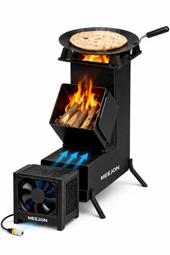 MEEJON Biomass Rocket Stove with Electric Blower Fan - Image 5