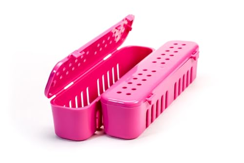 Kit 2 Unidades Estojo De Esterilização Caixa Organizadora em Autoclave Odontologia Manicure Podologia Médica OGP (ROSA)