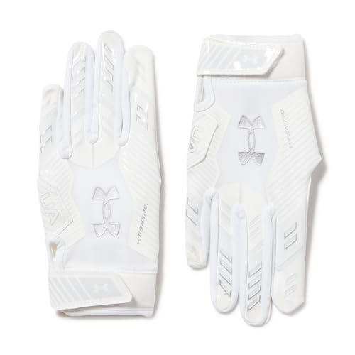 Under Armour F9 Nitro Fußballhandschuhe für Kinder, (100) weiß/grau Distanz/Silber, Medium – Ansicht 1