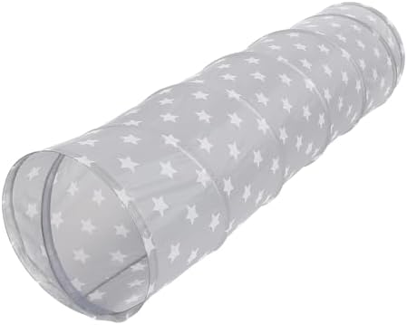 Gray Kids Play Tunnel | Starry Gray Kids Tunnel for Play Tent & Games | 71in x 18in Diameter Baby Tunnel/Toddler Tunnel