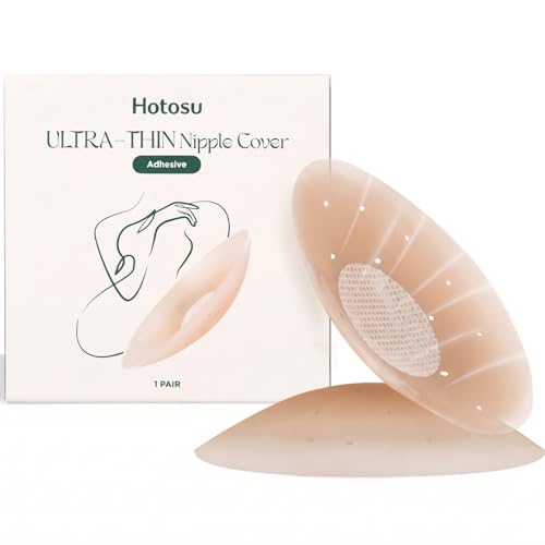 Image of Nipple Covers For Women - Paper-Thin Nipple Covers 0.02 inch Edge With Case, Reusable Silicone Nipple Covers For Braless