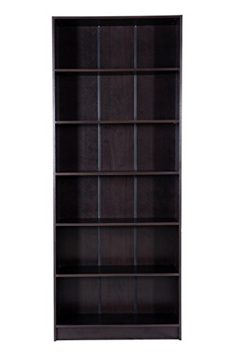 Image of DeckUp Muvo 6-Shelf Engineered Wood Book Shelf and Display Unit (Dark Wenge, Matte Finish)