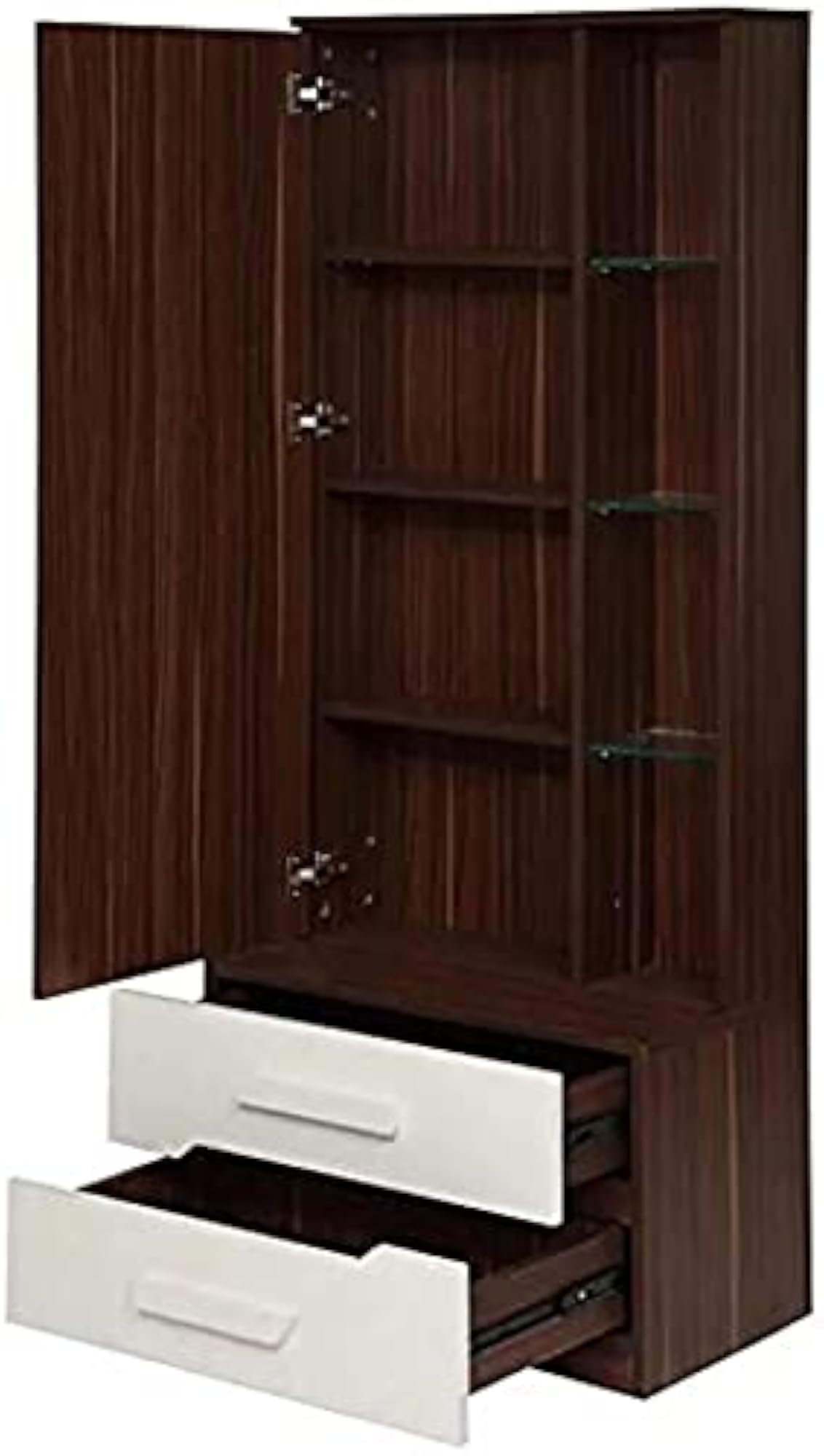 Engineered Wood Dressing Table with Mirror and Storage