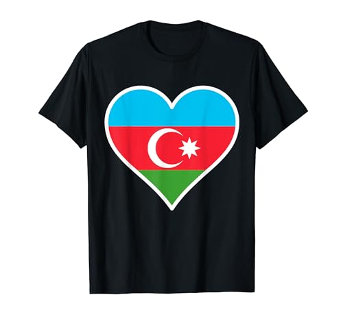 Azerbaiyán Bandera Corazón Azerbaiyán Regalos Amor Azerbaiyán Camiseta