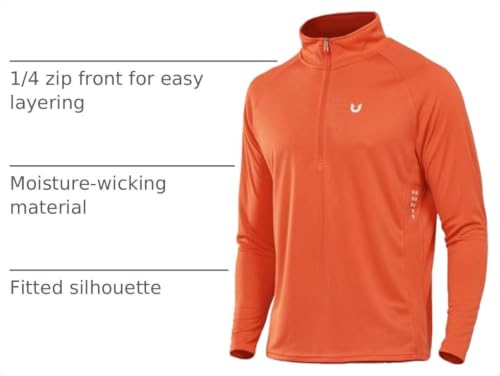 Image of NORTHYARD Men's Quarter Zip Pullover Athletic Running Shirt Long Sleeve