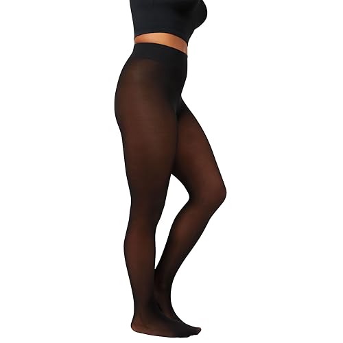 Hanes EcoSmart Womens Opaque Tights, Same to Waist, Sheer Toe, Black