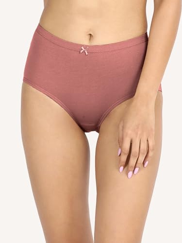 Image of NYKD Cotton Anti-Microbial Panties for Women, Seamless, Full Brief, Stretch Full Coverage with Inner Elastic Panty (Combo Pack of 3) Full Brief, NYP104, Peacoat, Withered Rose, Windsor Wine, S, 3N