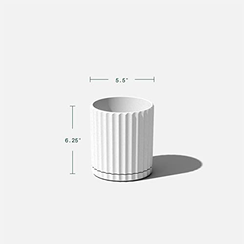 Image of Veradek Demi Series Demi 6 inch Planter w /Tray, White