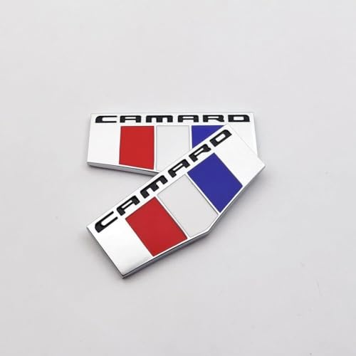 Image of 2Pcs Metal Camaro M Emblems Car Badge Front Right Left Fender Decal Replacement for Camaro Ss Rs Zl1 (Chrome)