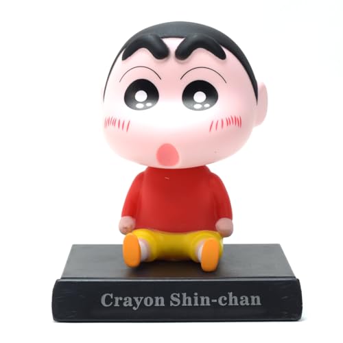 Image of Daiyamondo Super Hero Action Figure Limited Edition Bobblehead with Mobile Holder for Car Dashboard, Office Desk & Study Table (Pack of 1) (Red Yellow Shinchan)