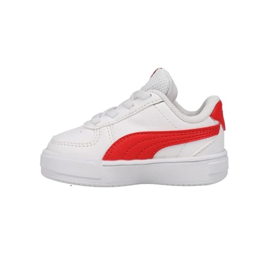 Image of PUMA Kids Caven Slip On Sneaker, White-High Risk Red, 4 US Unisex Toddler