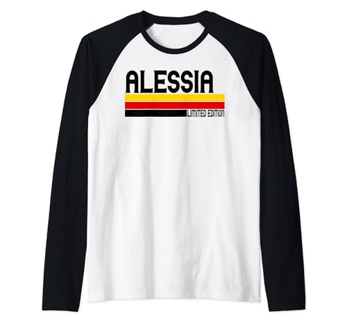 ALESSIA Nome Personalizzato Carino Idea Vintage Donne ALESSIA Maglia con Maniche Raglan