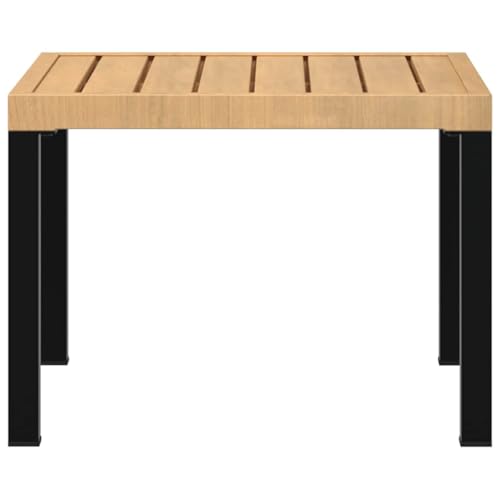 Table de patio résistante aux intempéries en acier noir 55x55 cm - 6