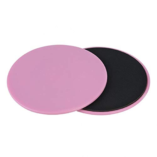 2Pcs Gliding Discs Slider Fitness Disc Exercise Sliding Plate for Yoga Gym Abdominal Core Training Exercise Equipment-Pink