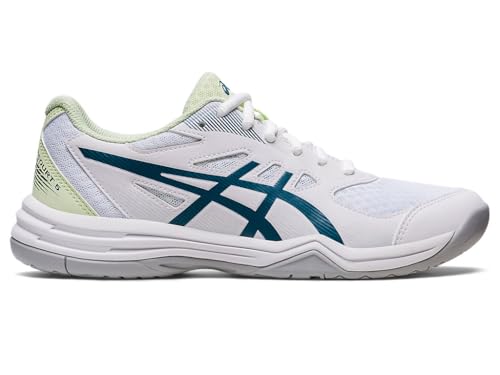 ASICS Women's Upcourt 5 Volleyball Shoes, 7, White/Ink Teal