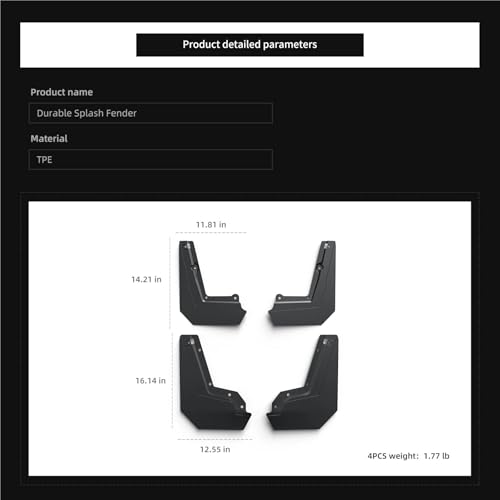 Guardabarros para rueda de Tesla Cybertruck que evitan salpicaduras 4