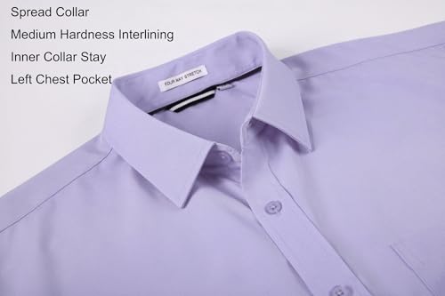 Alex Vando Mens Dress Shirts Regular Fit Long Sleeve Stretch Business Dress Shirts for Men