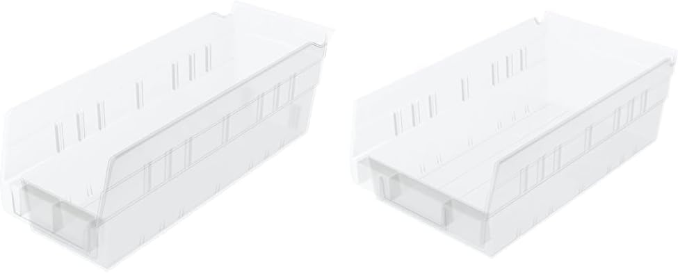 Akro-Mils 24-Pack 12x4x4 & 12-Pack 12x6x4 Plastic Organizer Bins for Refrigerator, Kitchen, Cabinet, or Pantry Organization