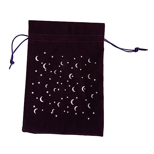 BRIGHTFUFU Moon Star Drawstring Bag Large Tarot Cards Storage Bag Decorative Jewelry Organizer