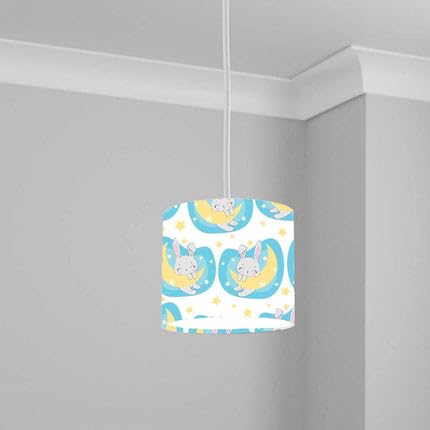 Adorable Rabbit on Moon Ceiling Lampshade Lightshade for Nursery - 20cm x 18.5cm