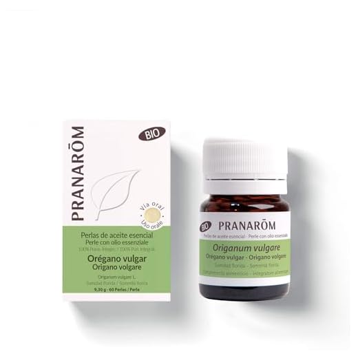 PRANAROM - Perlas Orégano - Aceite Esencial 100% Natural y Bio - Minicápsulas Faciles de Tragar - Apoyo a la Digestión - Formato Práctico - Sabor neutro - AEQT - 60 minicápsulas