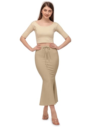 Image of Mehrang Stretchable Saree Shapewear Petticoat for Women, Cotton Blended,Petticoat,Skirts for Women,Shape Wear Dress for Saree
