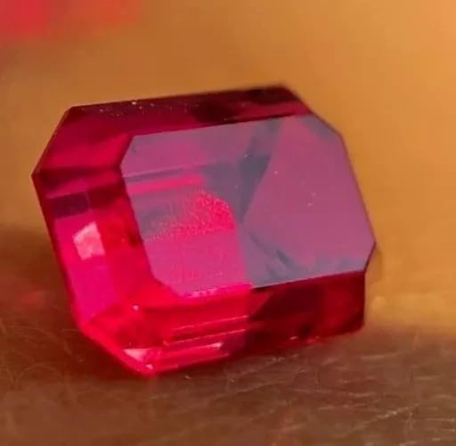 10-12 Carat Natural Pink Ruby Emerald Cut Treated Certified Mogok Loose Stone