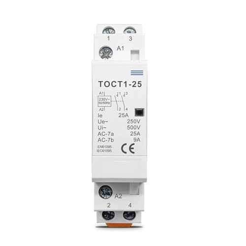 Contacteur domotique TOCT1-25 sur rail DIN pour automatiser le chauffe-eau pendant les heures creuses