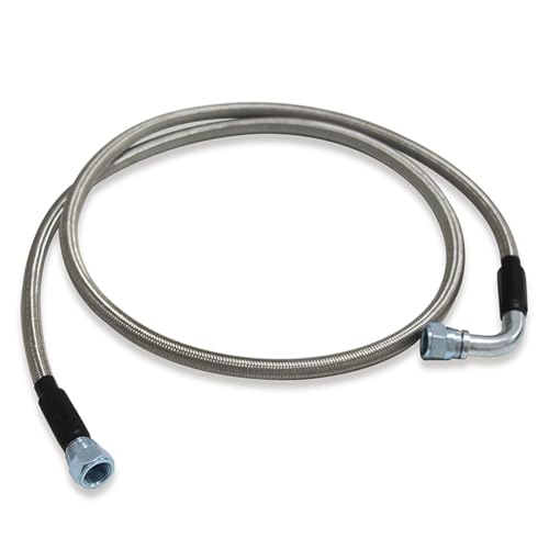 Líneas y mangueras de presión Mangueras de enfriador de transmisión trenzadas de acero inoxidable, compatibles con TH350, 700R4 y TH400 de 52 pulgadas - YX03279 Manguera de turbo