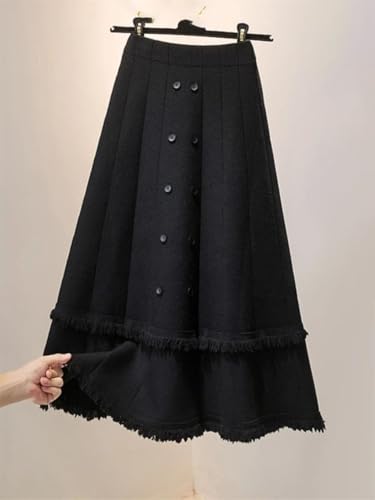 High Waist Knitted A-Line Midi Skirt Plus Size SLE Sensation Versatile Slimming Skirt Women4