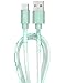 LIQUIPEL USB Type C Cable 6ft, USB A 2.0 to USB-C Fast Charger Extra Long Durable, Marble Color Cables (Green)