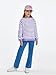 Haloumoning Girls Striped Crewneck Sweatshirt Kids Long Sleeve Oversized Fashion Pullover Tops Fall Clothes 5-14 Years Purple