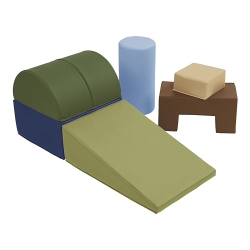 Image of ECR4Kids SoftZone Crawl and Climb Playtime Playset, Building Blocks, Earthtone, 6-Piece