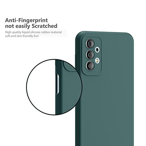 Image of WOW IMAGINE Ultra Slim Soft Rubberised Back Cover | Inner Velvet Fabric Lining | Matte Silicone Flexible Camera Protection Back Case for Samsung Galaxy A33 5G - Green