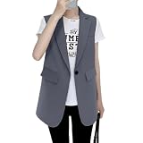 [ZeoYoee] ベスト ジレ レディース ノースリーブ ジャケット アウター 袖なしトップス Vネック 前開き ポケット付き おしゃれ 無地 お洒落 裏地あり ゆったり 体型カバー レイヤード用 オフィス フォーマル 通勤 春 夏 秋