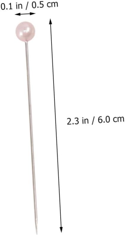 DOITOOL 400pcs Pearl Pins for Flower Bouquet Flat Pins Sewing Head Quilting Head for Craft