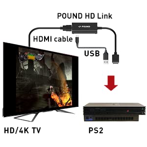 Pound Hdmi Hd Link Cable - Compatible With Ps1 And Ps2 - Hdmi Cable With Rgb Display, 720P Resolution, Plus Micro Usb Cable For Power #TOP3