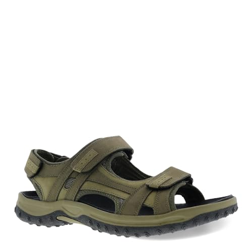 Drew Warren - Men's Orthopedic Sandals Olive Nubuck/Stretch - 11.5 Wide