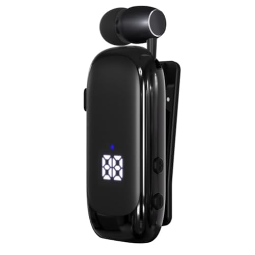 Suoumwa Auriculares de Solapa K88 para Negocios con Bluetooth 5.4, Duración de Conversación/Música de 20 Horas, Pantalla Digital LED, Cancelación de Ruido, Color Negro