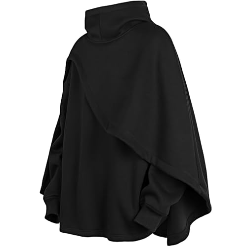 [Firmiarii] マント パーカー メンズ ポンチョパーカー フード付き 秋服 冬服 マント風コート ゆったり アウター 裏起毛 厚手 防寒 スウェット 魔法マント 機能的なパーカー ドルマン ビッグシルエット カジュアル ストリート系 大きいサイズ