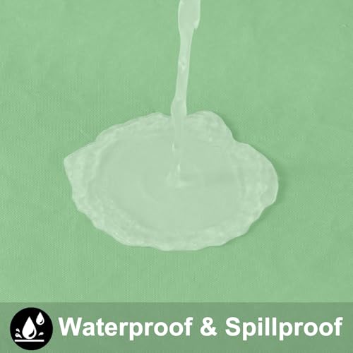 Image of Smiry Rectangle Table Cloth 52x70 Inch, Waterproof Wipeable Vinyl Tablecloths Protector, Oil Spill Proof Plastic Table Cover for Dining, Picnic, Camping, Outdoor, Sage Green