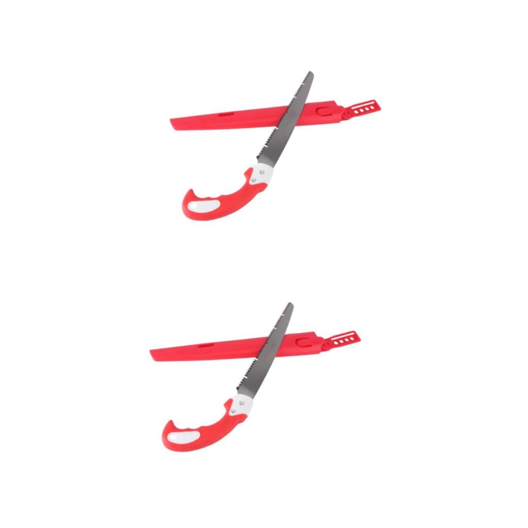 2 Pièces Scie à Élaguer Multifonction Acier Allié Légère pour Jardinage Coupe Rapide des Branches Arbres Fruitiers Outil Portable avec Design Suspendu Usage Polyvalent