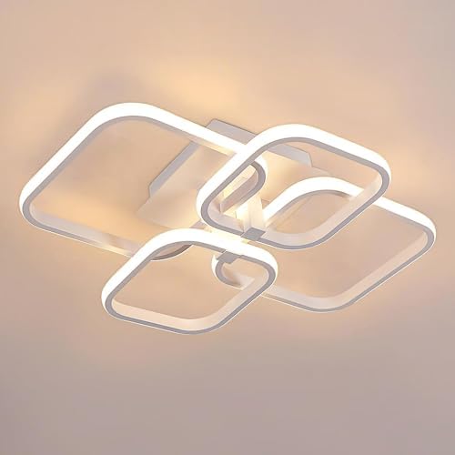 Plafonnier LED Moderne Noir, Lampe De Plafond Chambre Carré