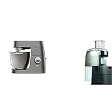 Kenwood Chef XL Titanium KVL8320S Küchenmaschine, 6,7 l Edelstahl Schüssel mit Innenbeleuchtung,1700 Watt & Schnitzelwerk AT340, Zubehör für Kenwood Küchenmaschinen, elektrischer Zerkleinerer