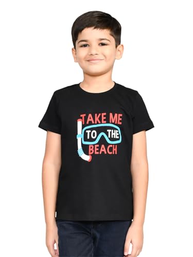 Image of Lux Cozi Printed Round Neck Half Sleeve Cotton T-Shirt for Boys | Prints May Vary |