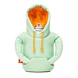 Puffin - The Hoodie Beverage Jacket - 12 oz Insulated Can Cooler - Beer Bottle & Soda Can Insulator, Keep Drinks and Beverages Cold, Seafoam/Apricot
