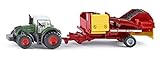 Siku 1808 Tractor with Potatoes Roder Car And Traffic Models, Green/Red