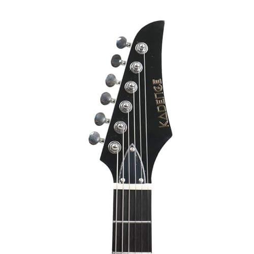 Image of Kadence EGBLK Astroman 39 inch Electric Guitar | SG Style | Solid Paulownia Wood | S S H Pickup Setup | Gig Bag + Cable | Black