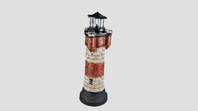 Fachhandel Plus Leuchtturm „Roter Sand“ Mit Solar-Beleuchtung – 80 Cm, Wetterfest, Drehendes Leuchtfeuer