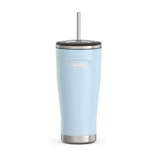 Comparison: Best Thermos For Smoothies 9 THERMOS ICON SERIES, Stainless Steel Cold Tumbler with Lid and Straw - 24 Ounce, Glacier - Vacuum Insulated Tumbler